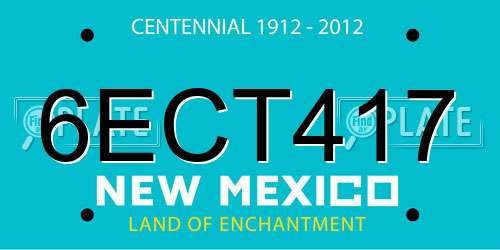 6ECT417 New Mexico License Plate