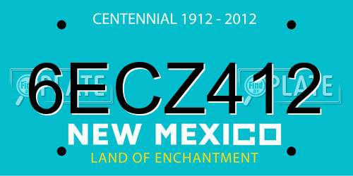 6ECZ412 New Mexico License Plate