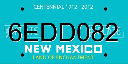 6EDD082 New Mexico License Plate