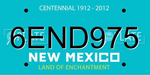 6END975 New Mexico License Plate