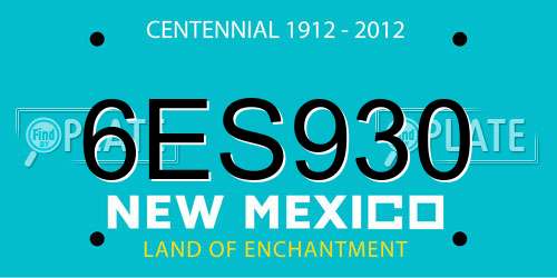 6ES930 New Mexico License Plate