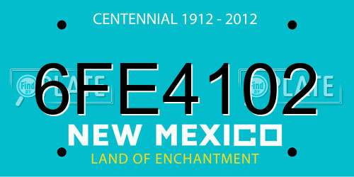 6FE4102 New Mexico License Plate