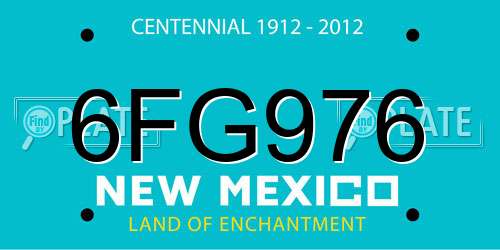 6FG976 New Mexico License Plate