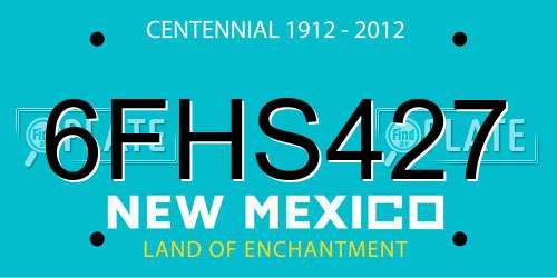 6FHS427 New Mexico License Plate