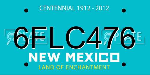 6FLC476 New Mexico License Plate