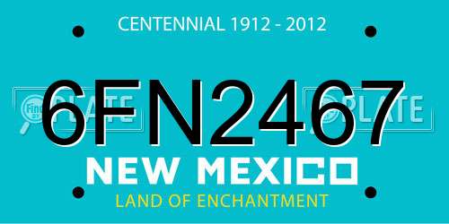 6FN2467 New Mexico License Plate