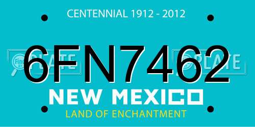 6FN7462 New Mexico License Plate