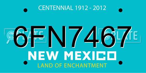 6FN7467 New Mexico License Plate