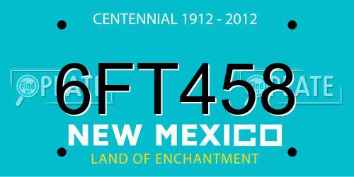 6FT458 New Mexico License Plate