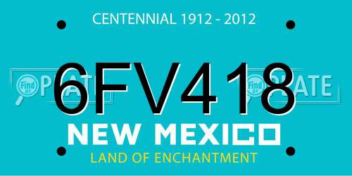 6FV418 New Mexico License Plate