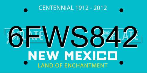 6FWS842 New Mexico License Plate