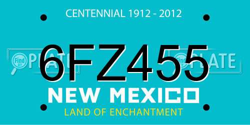 6FZ455 New Mexico License Plate