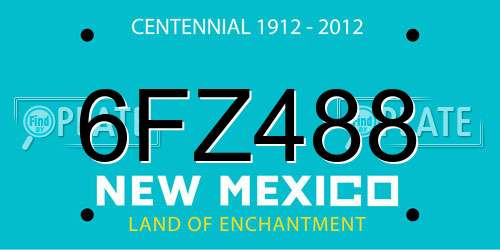 6FZ488 New Mexico License Plate