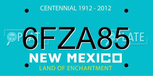 6FZA85 New Mexico License Plate