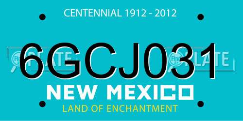 6GCJ031 New Mexico License Plate