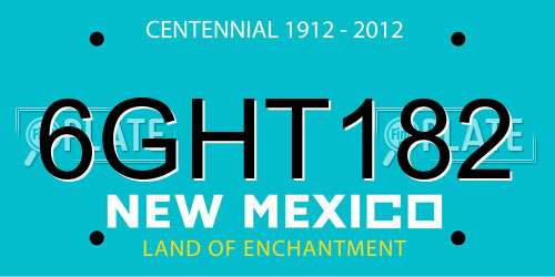 6GHT182 New Mexico License Plate