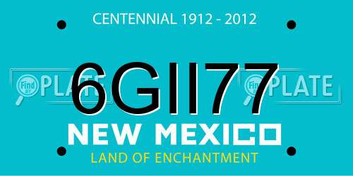 6GII77 New Mexico License Plate