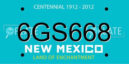 6GS668 New Mexico License Plate
