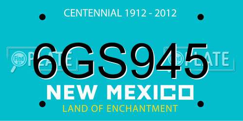6GS945 New Mexico License Plate