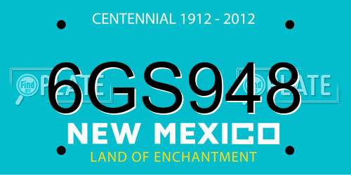 6GS948 New Mexico License Plate