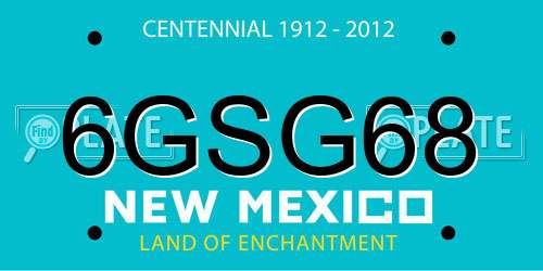 6GSG68 New Mexico License Plate