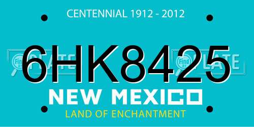 6HK8425 New Mexico License Plate