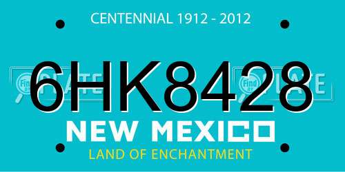 6HK8428 New Mexico License Plate
