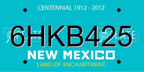 6HKB425 New Mexico License Plate