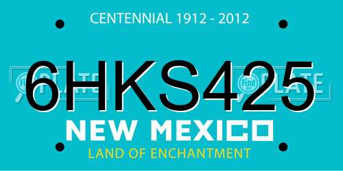 6HKS425 New Mexico License Plate