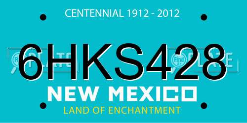 6HKS428 New Mexico License Plate