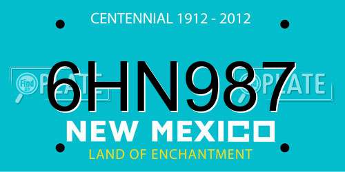 6HN987 New Mexico License Plate