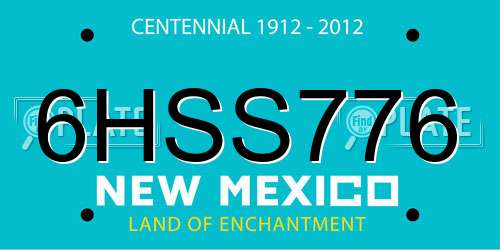 6HSS776 New Mexico License Plate