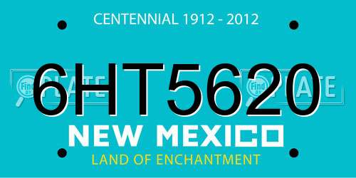 6HT5620 New Mexico License Plate