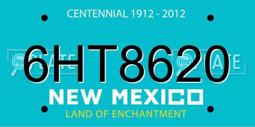 6HT8620 New Mexico License Plate