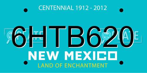 6HTB620 New Mexico License Plate