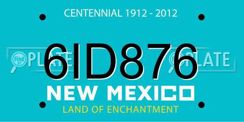 6ID876 New Mexico License Plate