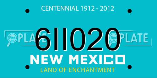6II020 New Mexico License Plate