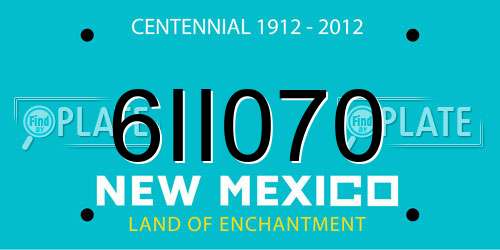 6II070 New Mexico License Plate
