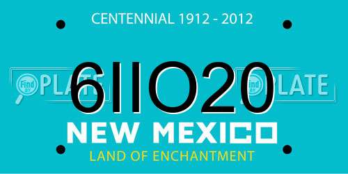 6IIO20 New Mexico License Plate