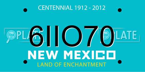 6IIO70 New Mexico License Plate