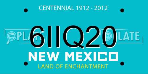 6IIQ20 New Mexico License Plate