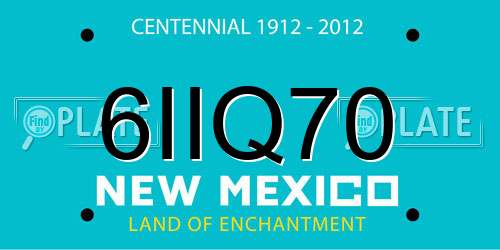 6IIQ70 New Mexico License Plate