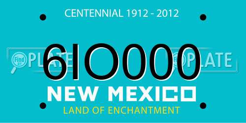 6IO000 New Mexico License Plate