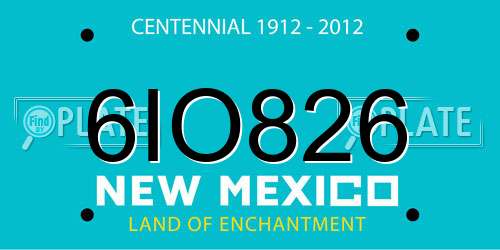 6IO826 New Mexico License Plate