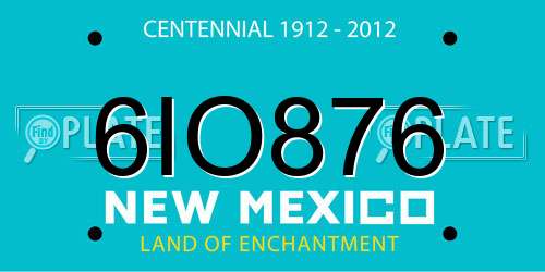 6IO876 New Mexico License Plate