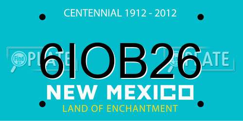 6IOB26 New Mexico License Plate