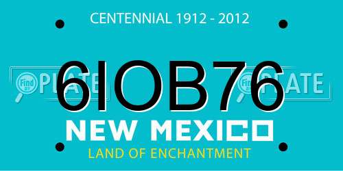 6IOB76 New Mexico License Plate