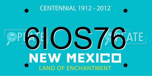 6IOS76 New Mexico License Plate