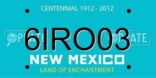 6IRO03 New Mexico License Plate