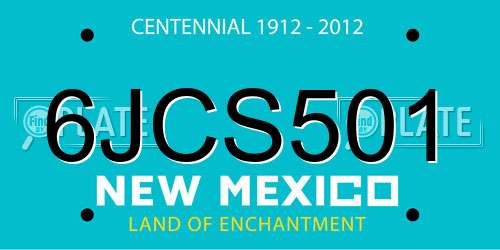 6JCS501 New Mexico License Plate